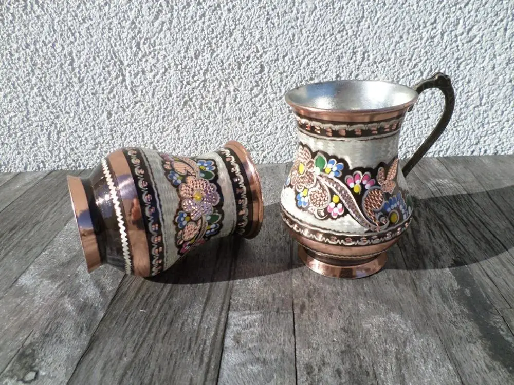 Традиционный турецкий медный ручной работы Masrapa/Tankard/Stoup/кружка аутентичная