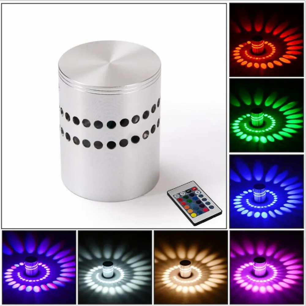 Современный светодиодный настенный светильник RGB 3 Вт алюминиевый полый цилиндр