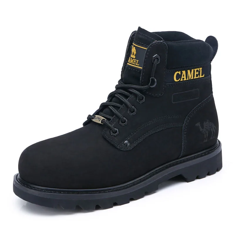 A842887034Black CAMEL/мужские ботинки; сезон осень-зима; Новинка; Ботинки Martin из натуральной кожи; обувь унисекс на шнуровке; ботильоны на резиновой подошве; цвет желтый; botas - Цвет: A842887034Black