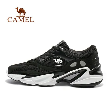 650Black-Female CAMEL/женская и Мужская Спортивная обувь для бега, модные повседневные Нескользящие износостойкие кроссовки, увеличивающие рост, дышащие кроссовки - Цвет: 650Black-Female