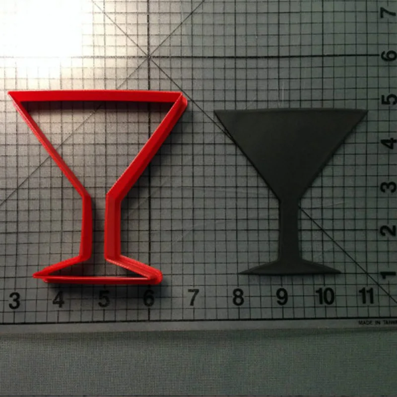 Cocktail Glass Design Cookie Cutter Set Custom Made 3D Printed Fondant Cake Decorating Tools Kitchen Accessories | Дом и сад