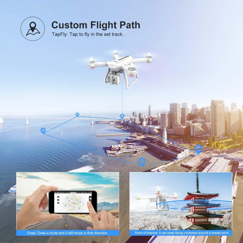 Holy Stone HS700 Радиоуправляемый Дрон gps бесщеточный мотор 5G 1080P FHD wifi FPV Drone 400M FPV gps RC вертолет Квадрокоптер