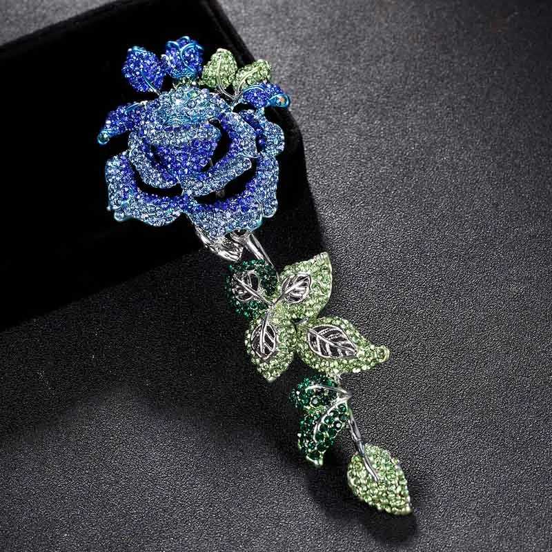 

Donia jewelry Large Size Pink Blue Rhinestone Wedding Brooch Jewelry Women Jewelry Rose Turban Sale Broches