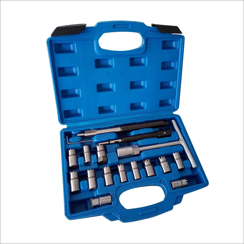 

17PC Diesel Injector Seal kit Cutter CDI Special Tools Injector Seat Injector Cleaning Tool Injector Base Reamer