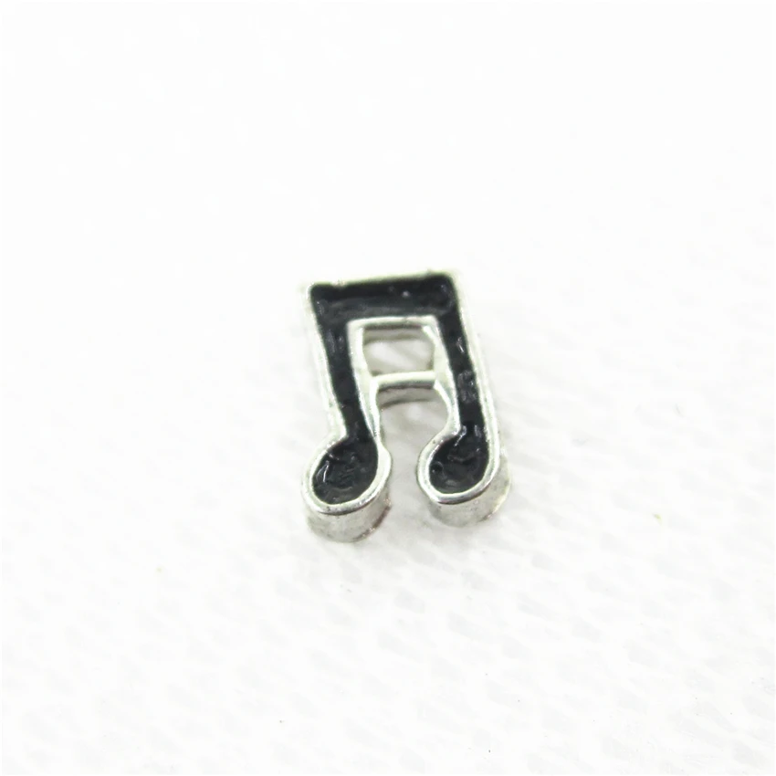 

Hot Selling 20pcs/lot Black Note Floating Charms Living Glass Memory Lockets Floating Charms DIY Jewelry Accessory