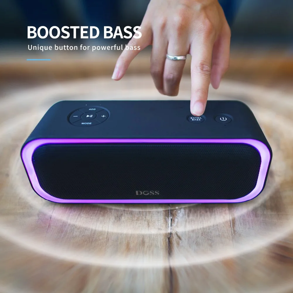 ДОСС SoundBox Pro СПЦ Bluetooth Динамик 2*10 Вт Беспроводной s с светодио дный свет Enhanced Bass