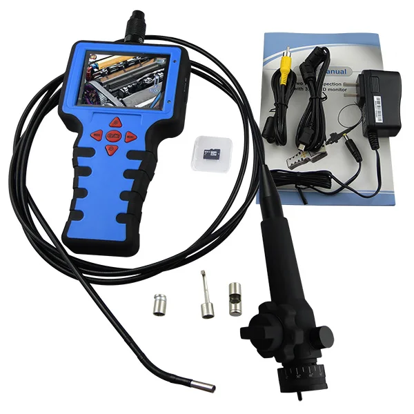 Промышленный эндоскоп Borescope с двойным вращением диаметр 5 мм 4 светодиодных лампы