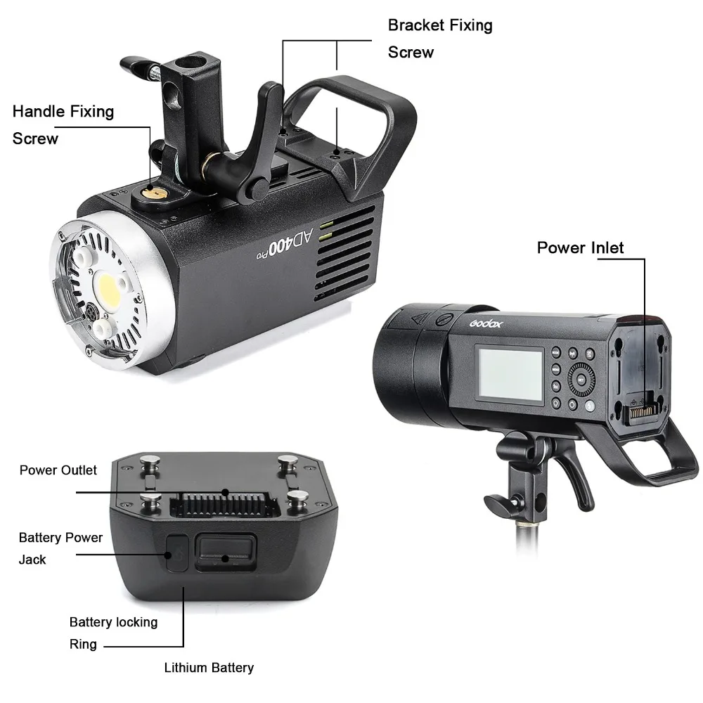 Godox AD400 Pro AD400Pro 400ws GN72 TTL моно светильник с питанием от аккумулятора 1/8000 HSS Flash