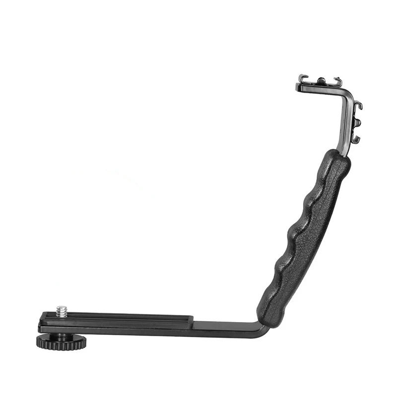 L Shape 2 Hot Shoe Mic Bracket Stand for BY-MM1 BY-WM4Microphone LED Video Light Monitor Zhiyun Smooth Q Stabilizer Feiyu Gimbal |