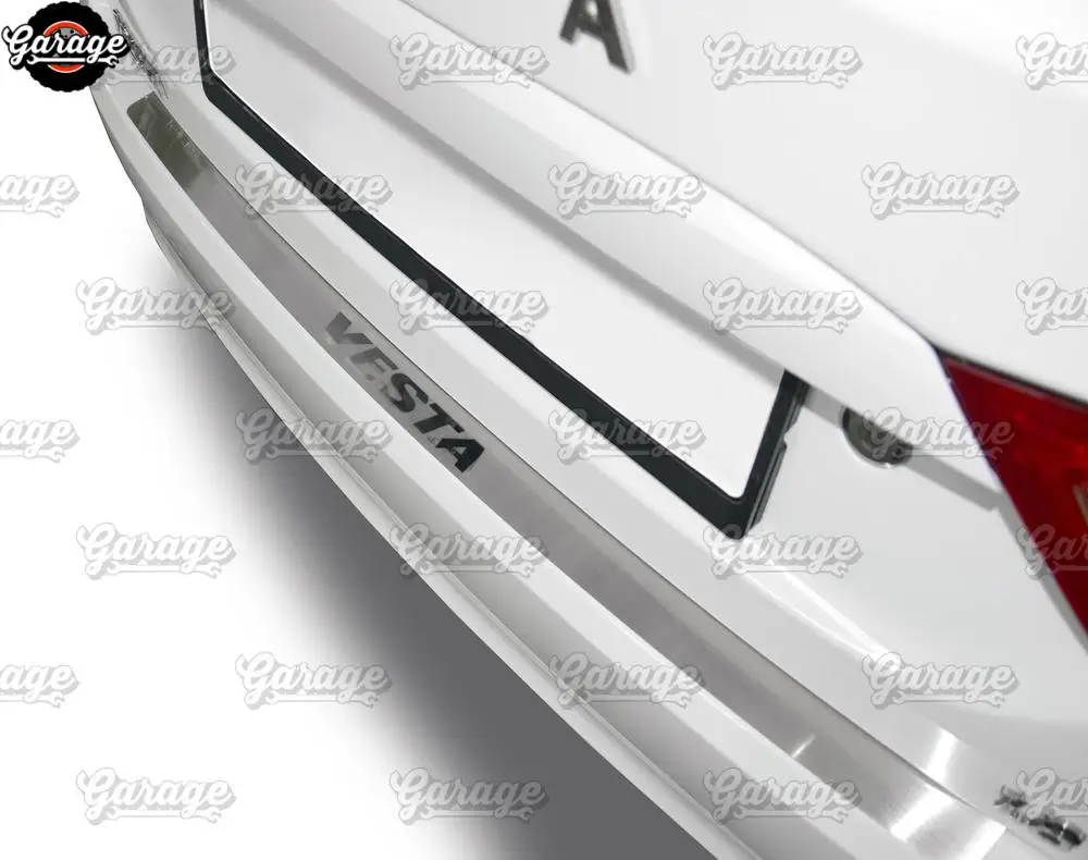 Guard of rear bumper for Lada Vesta Sedan / SW Cross 2015- Stainless steel accessories protective scratches car styling tuning | Автомобили