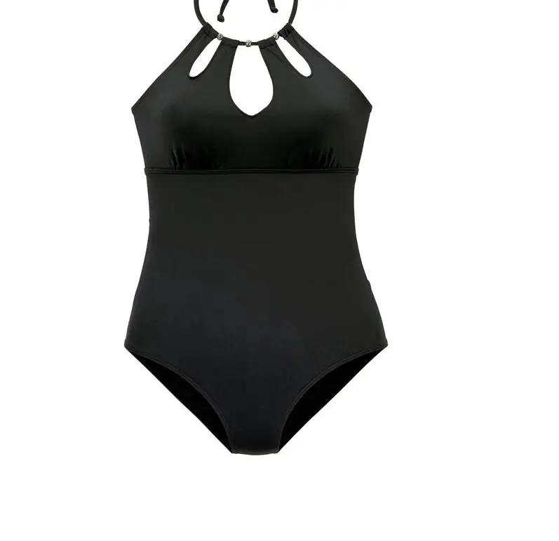 Сексуальный большой фрахт une Piece Maillot De Bain maillots femmes solide col haut Monokini dеcoupe femme remбурре |