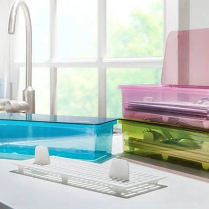 Пластиковый сливной пылезащитный ящик для хранения столовых приборов Простые