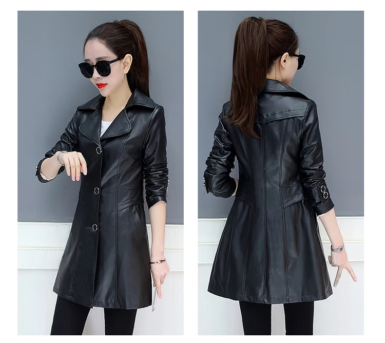 Women new outwear high quality Leather jacket woman 2018 plus size Autumn coat female fashion PU leather bomber BN3824 | Женская одежда