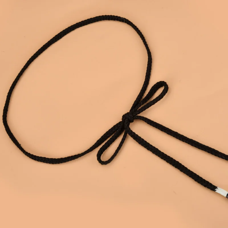 Ремень тонкий женский цветной вязаный пояс для декорирования платьев узкий