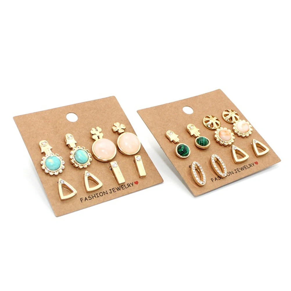 6 пар/компл. ладони цветок мини Серьги гвоздики Для женщин Мода ювелирных изделий