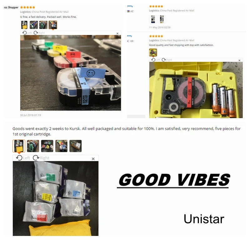 Unistar 5 шт. SD12K LK-4BWV картридж 12 мм совместимый для Epson King Jim LabelWorks белый на черном для LW-300, LW-400, LW-600P
