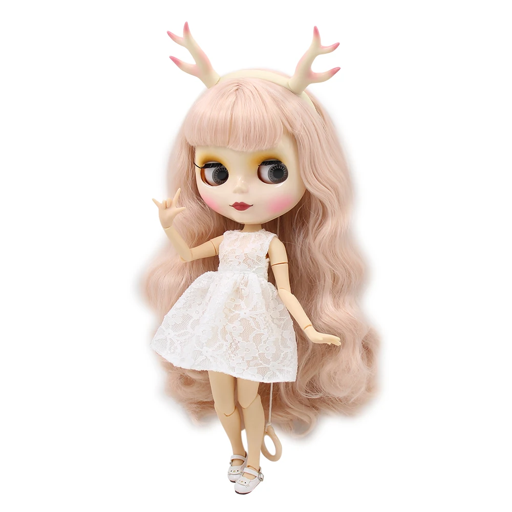 Кукла blyth от фабрики ICY 1/6 игрушка бледно розовые волосы белая кожа шарнирное тело
