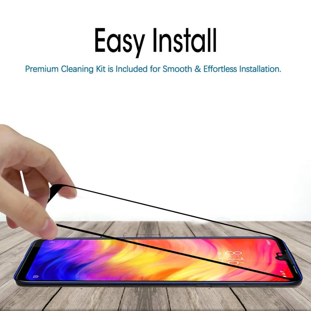 Estuyoya-прозрачная Защита экрана для Xiaomi Redmi Note 7 Черная защитная пленка 9H | Мобильные