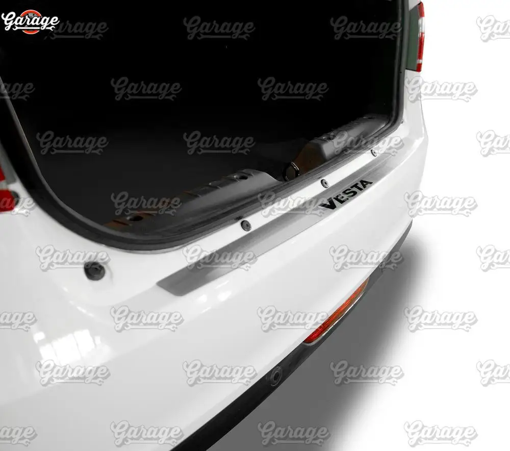 Guard of rear bumper for Lada Vesta Sedan / SW Cross 2015- Stainless steel accessories protective scratches car styling tuning | Автомобили