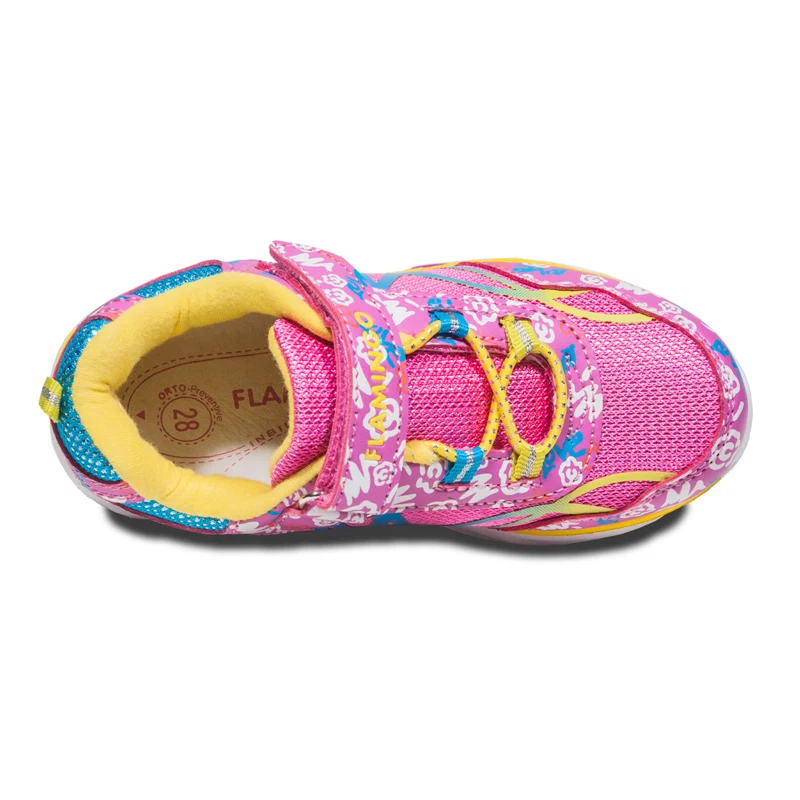 Кроссовки прогулочные FLAMINGO для девочек со светодиодами 71K-BK-0043 | Детская одежда и