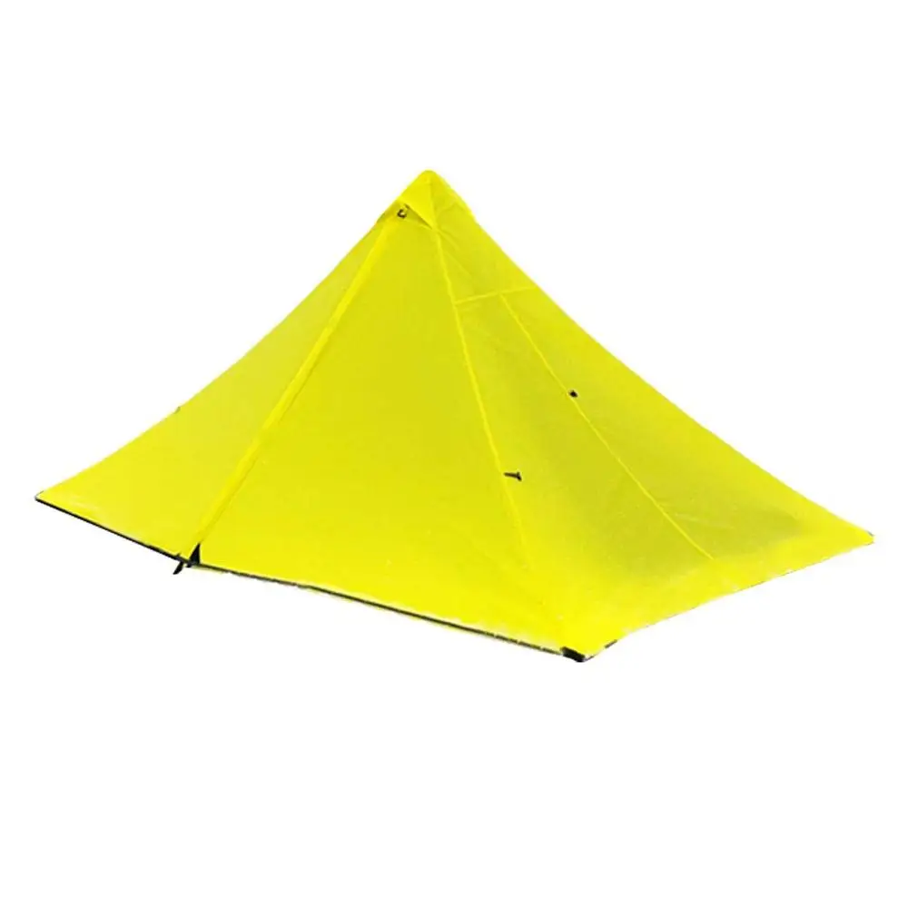 fly set yellow Альпинистская палатка двухслойная альпинистская Ультралегкая Пирамида палатка Кемпинг Треккинг полюс Водонепроницаемый Путешествия Пляж на открытом воздухе - Цвет: fly set yellow