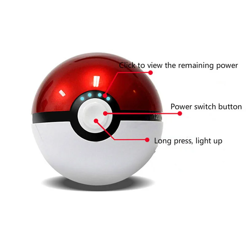 12000 мА/ч, Мощность power bank 5 V/2.1A Dual USB Выход Pokemons Go Pokeball заряда Портативный внешний Мощность банка для iphone11 pro max S10 S9