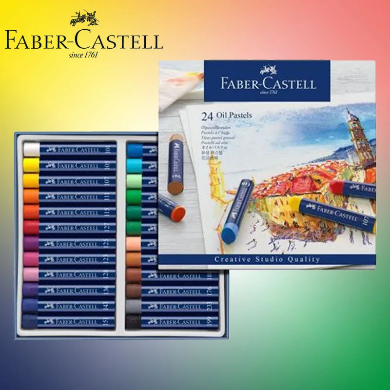 Оригинальный Faber Castell масляные пастельные мелки Набор 24 Цвет синий коробка