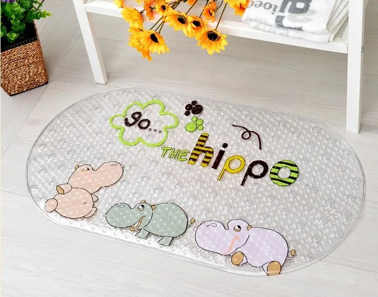 Hippo Милый 20/цвет Противоскользящий Ванна из ПВХ коврики Рыба животное с присоской детская ванная комната ковер Душ Ванна коврик мягкий массажный коврик - Цвет: Hippo