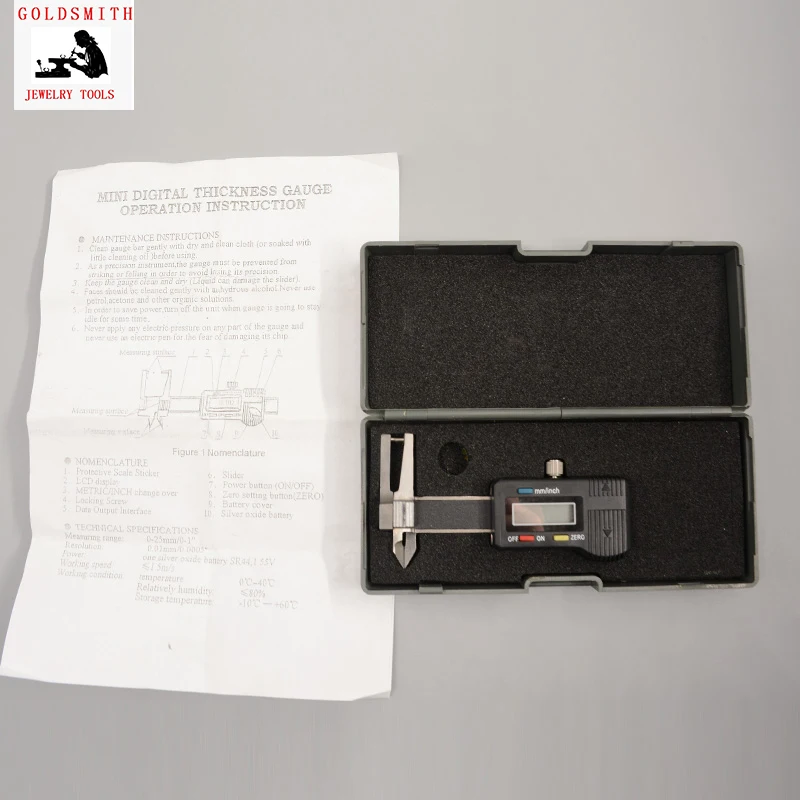 0-25mm Digital Diamond Gem Pocket Gauge Minitype Three-Purpose Digital Caliper Thickness Caliper Guage Measure Thickness Tool
