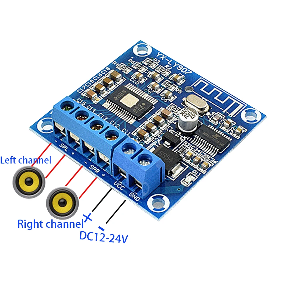 Плата усилителя мощности Tenghong TPA3116D2 Bluetooth 50 Вт * 2 модуль цифрового звука 0 каналов