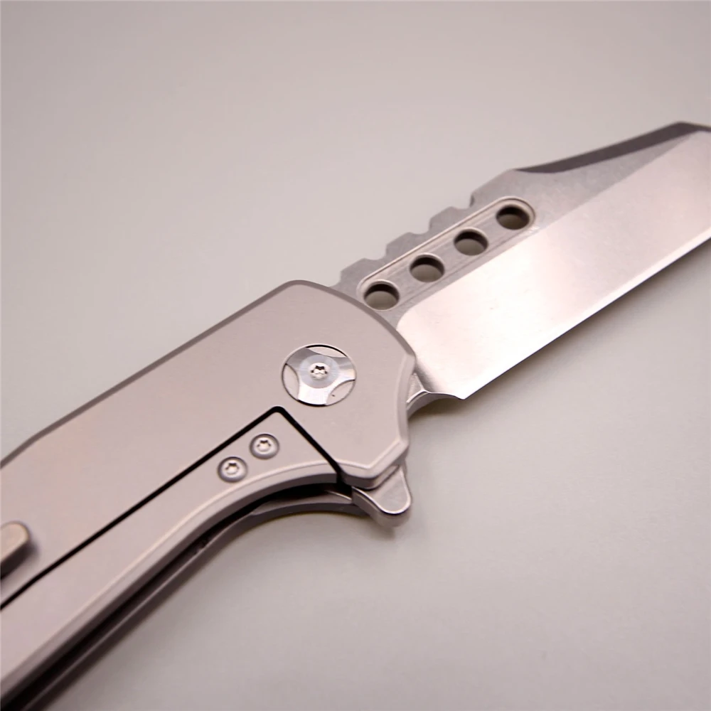 Тотем быстро складывающийся d2 stonewash лезвие титановая матовая ручка охотничьи