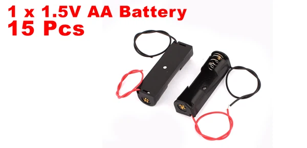 Uxcell 12Pcs Wire Leads Black 5 X 1.5V Aa Battery Batteries Holder Case . | 2xaa 4xaa 5xaa aa aaa cr123acr123