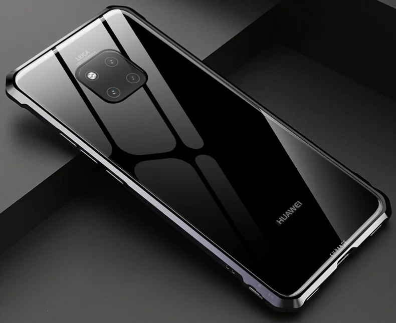 Металлический бампер для huawei mate 20x Pro 20Lite Nove 3i P Smart Plus чехол Прозрачный Роскошный Жесткий прозрачный стеклянный алюминиевый каркас