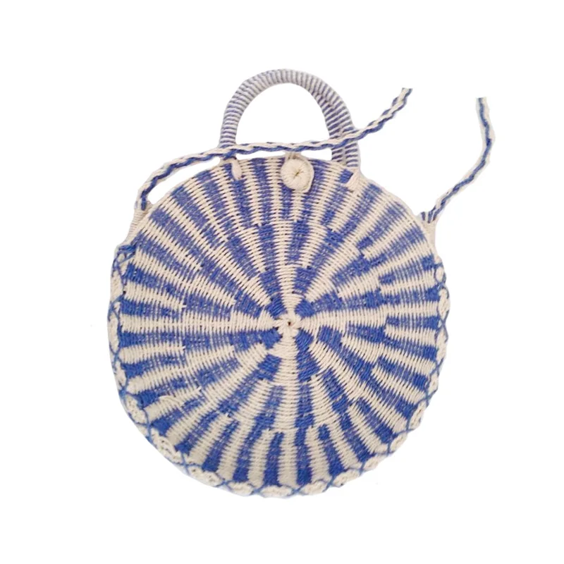 Круглая Летняя женская сумочка из ротанга популярная в INS соломенная сумка