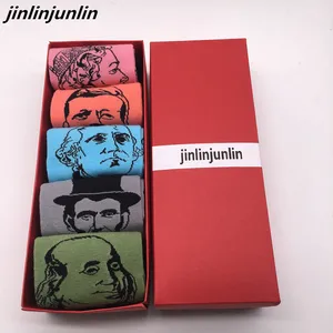 Носки мужские хлопковые, 5 пар, забавные, без подарочной коробки