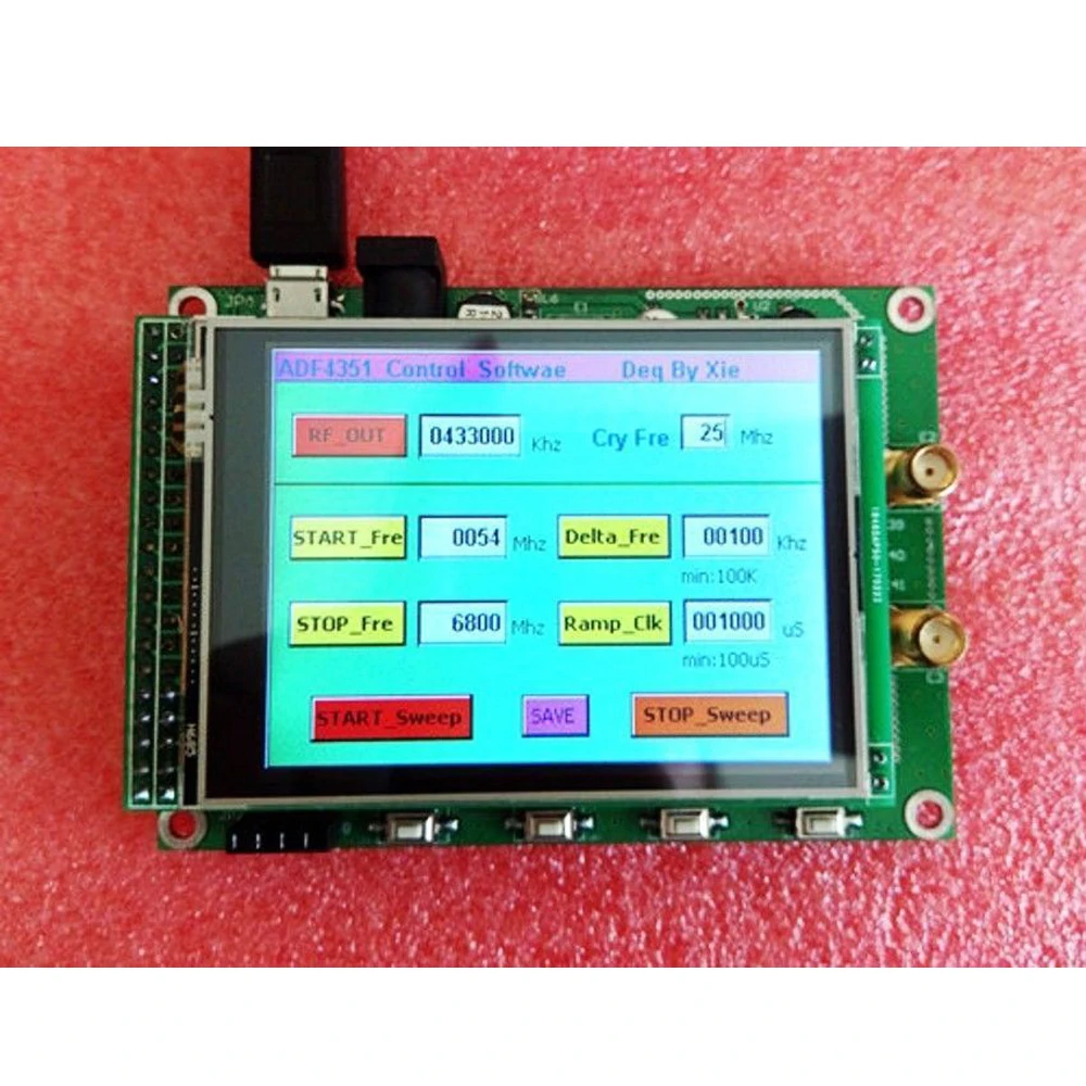 ADF4351 RF развертки источник сигнала плата генератора 35 M-4,4G+ STM32 TFT сенсорный ЖК-дисплей