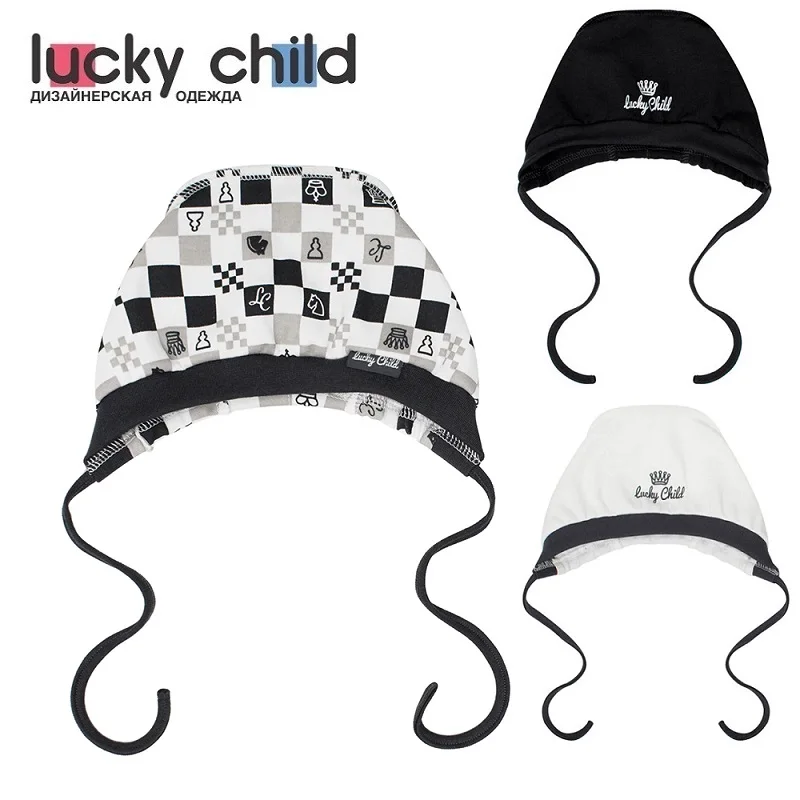 Чепчик Lucky Child без начёса для мальчиков и девочек арт. 29-10 1 шт (Шахматы) [сделано в