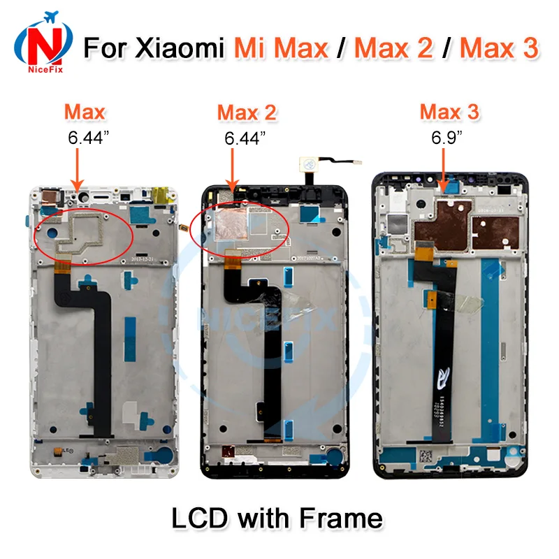 ЖК-дисплей с сенсорным экраном и дигитайзером в сборе для Xiaomi Mi Max 2 сменный черный