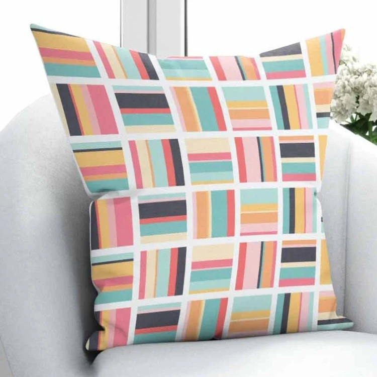 

Else Green Blue Orange Red Line Geometric Nordec Patchwork 3D Print Throw Pillow Case Cushion Cover Square Hidden Zipper 45x45cm