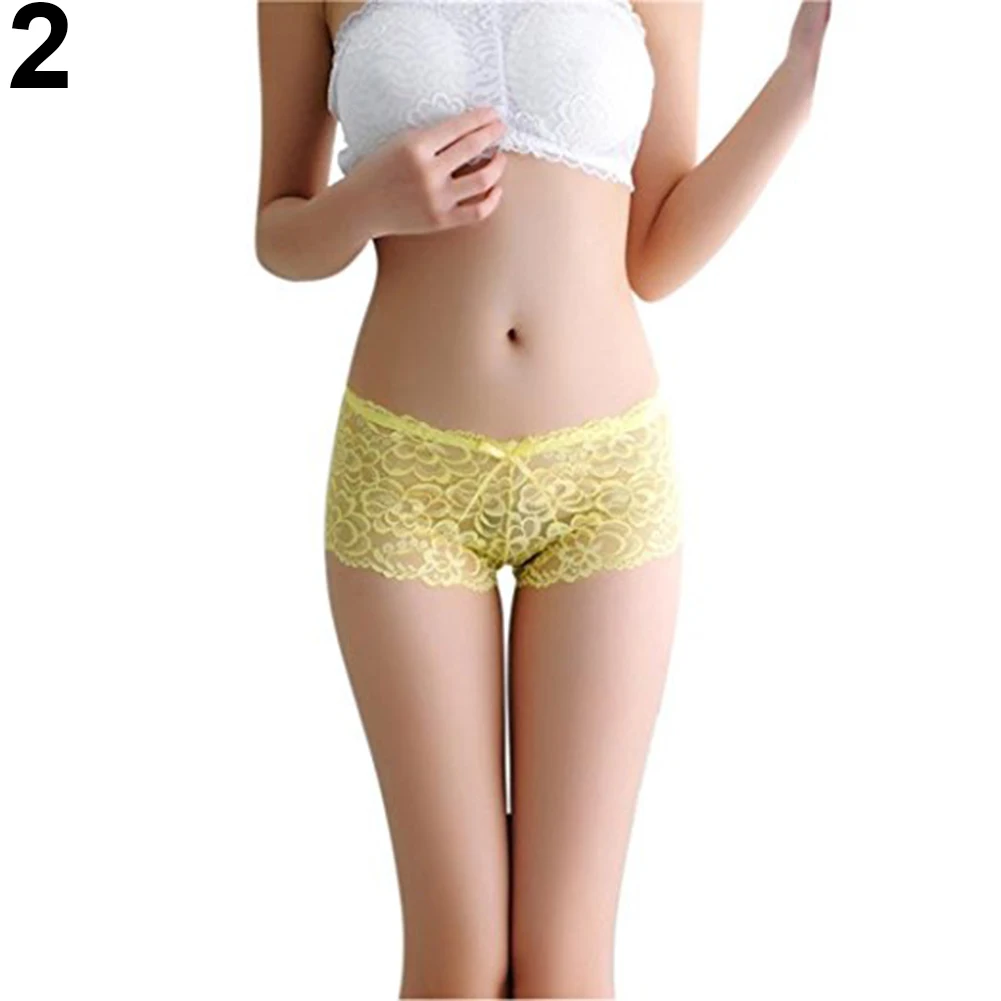 Женское сексуальное кружевное Прозрачное нижнее белье с бантом|briefs panties|thong