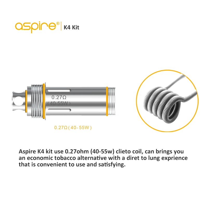 Электронная сигарета Qiuck Start Kit Aspire K4 Vape Pen 2000 мАч встроенный аккумулятор с 3 5 мл