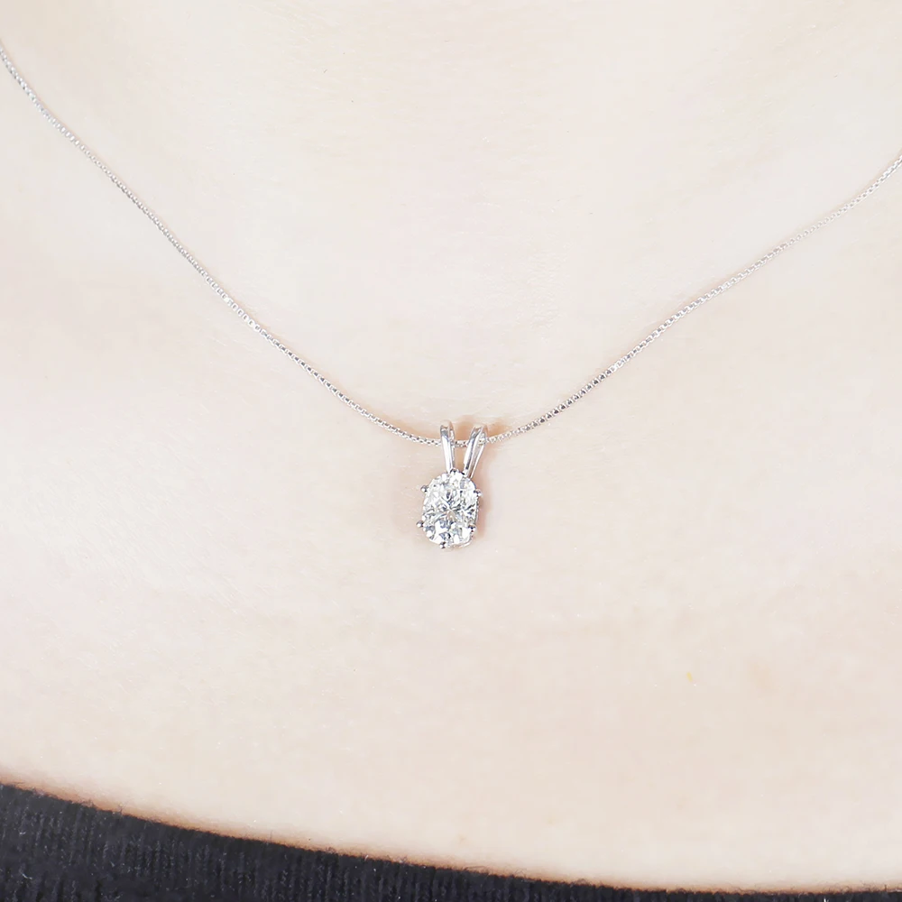 Подвеска из моиссанита 14 к белого золота 1ct 5X7mm цвет GH подушка моиссанит для