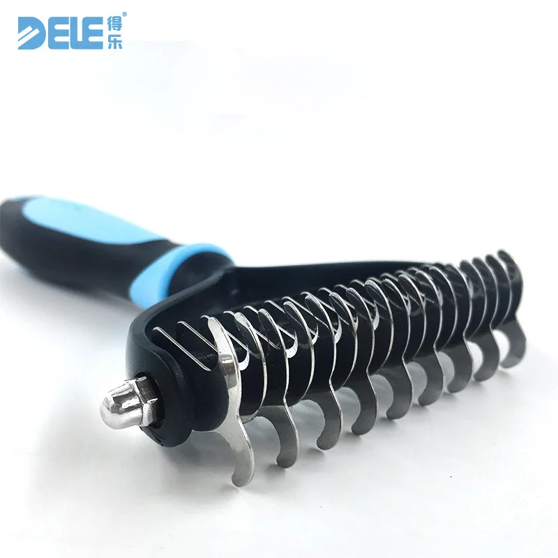 Dele кошка Двусторонняя Собака Мех животных Pet Dematting Расчёски и гребни для волос
