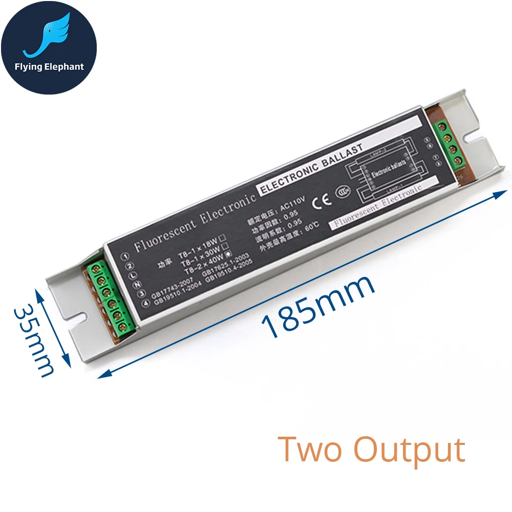 110V Электронный балласт T8 люминесцентные лампы 1X18 W/24 W/30 W/36 W 2X18/20W 2X30W 2X36/40W 1or2 выход DC AC