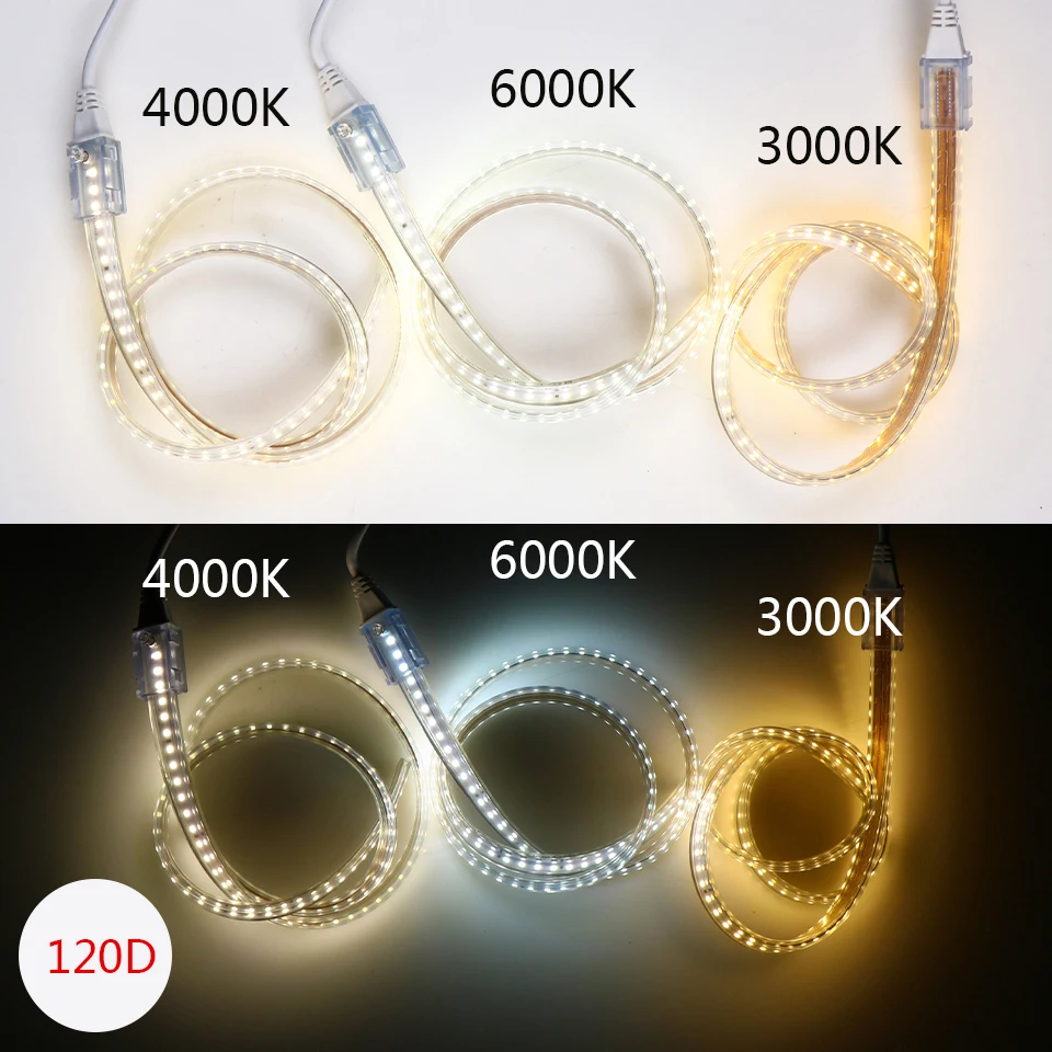Уход высокое Яркость Светодиодные ленты Light 1 м с 120 светодиодный s/M SMD2835 3000 К/4000 К/
