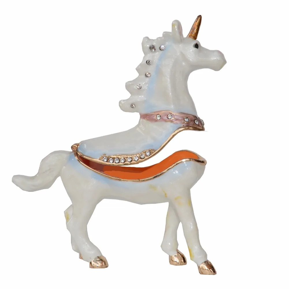 

Unicorn Trinket Box Metal Jewelry Box Animal Figurines Creative Gifts Metal Decoration