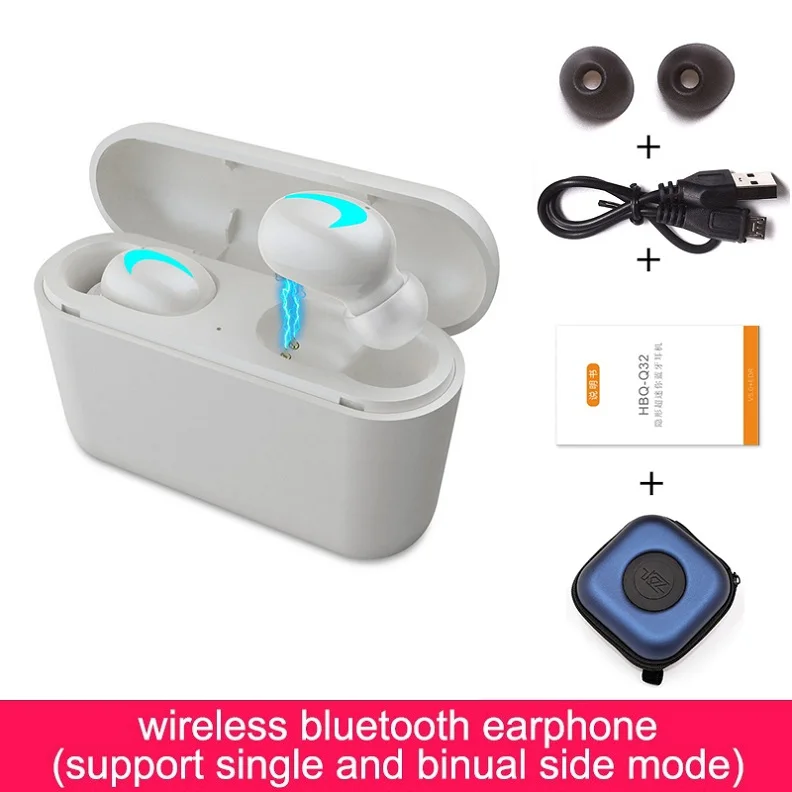 2 HBQ Q32 TWS, беспроводные Bluetooth наушники, свободные руки, спортивные наушники, игровая гарнитура с внешним аккумулятором 1500 мАч - Цвет: 2