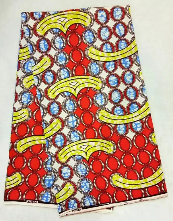 Red&ampyellow african wax fabric 40*40 Density 100% cotton 6yards/pcs for art quilts (Nov-2-2017) |