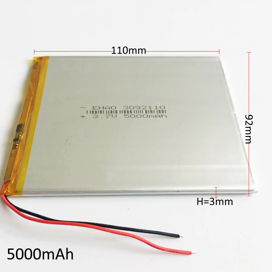Литий полимерная аккумуляторная батарея 3092110 3 7 в 5000 мАч для GPS PSP DVD PAD E Book tablet pc laptop