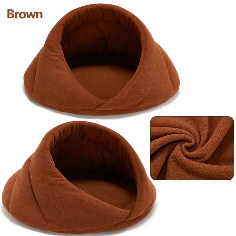Brown Теплая кошачья пещерная кровать для домашних животных, собачий домик, мягкая подушка для домашних животных, кошачий домик, мягкий кошачий коврик для кровати, домик для чихуахуа, питомник 40 A1 - Цвет: Brown